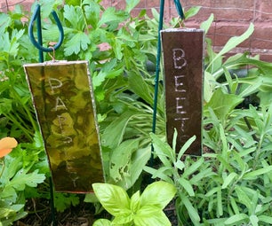 Colored Glass Garden Markers