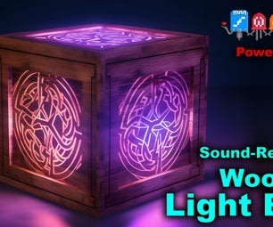 Gothic Wooden Desk Lamp Box, Color Changing LED, Music Reactive, Laser Cutting, WLED