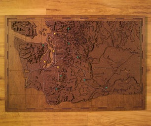 Topographical Push Pin Map