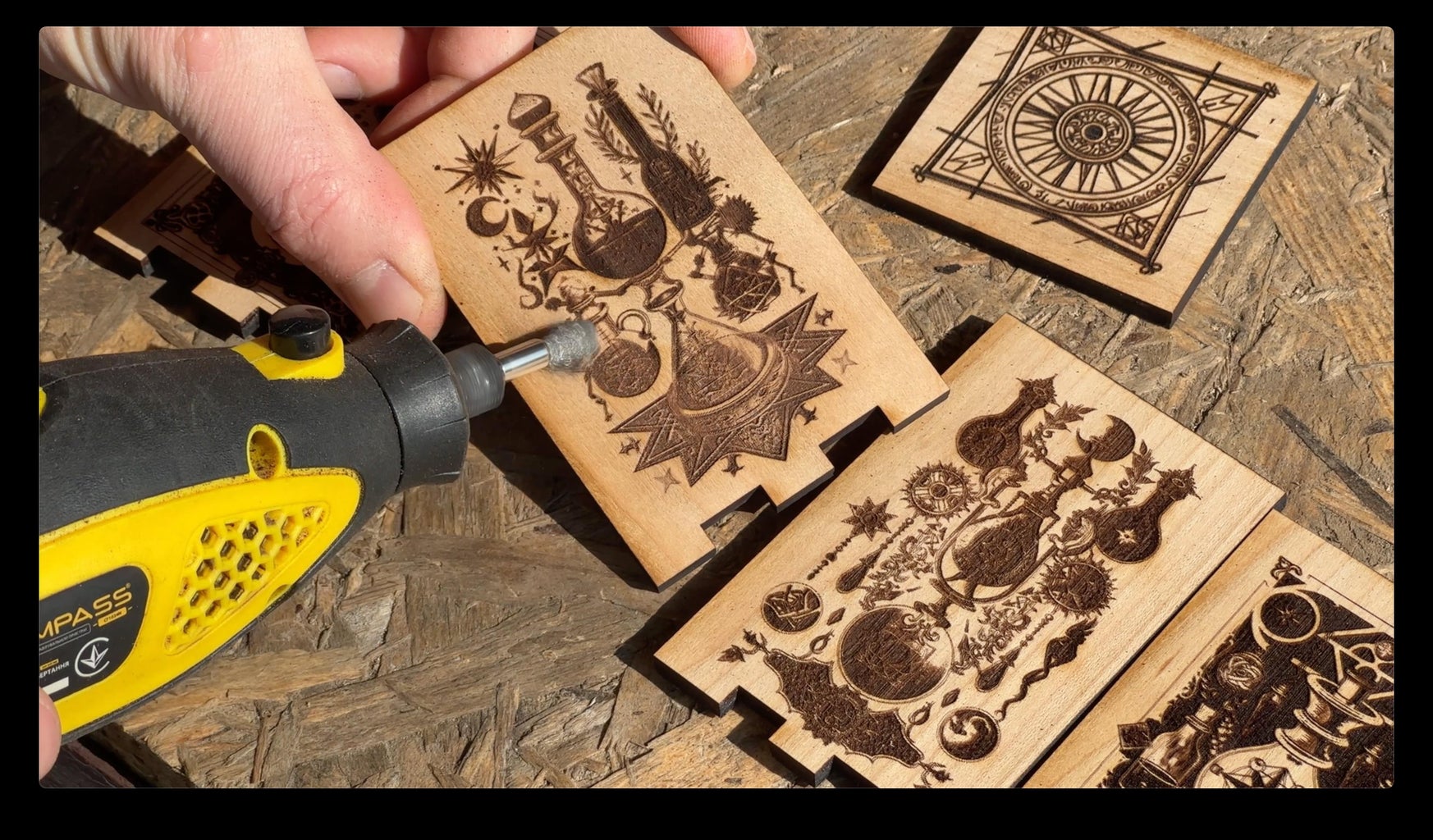 Clean Engravings From the Wooden Burn Dust