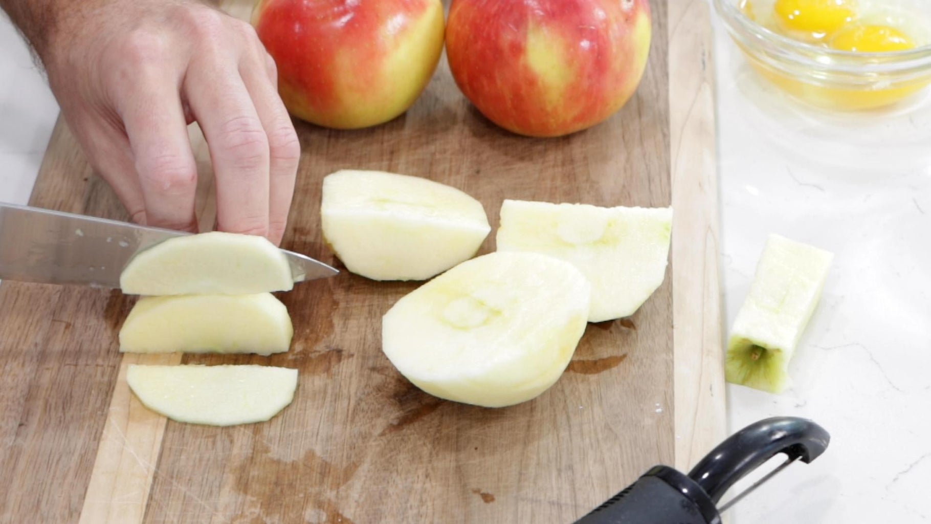 Rinse, Peel, and Slice the Apples