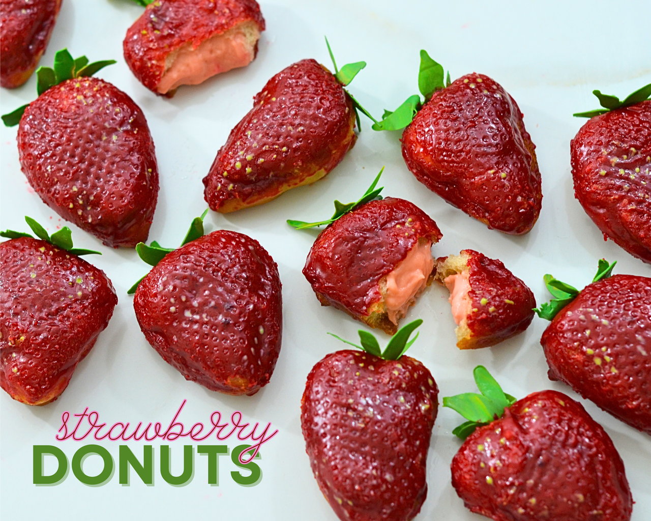 Hyperrealistic Strawberry Donuts (w/ Strawberry Cream Filling)